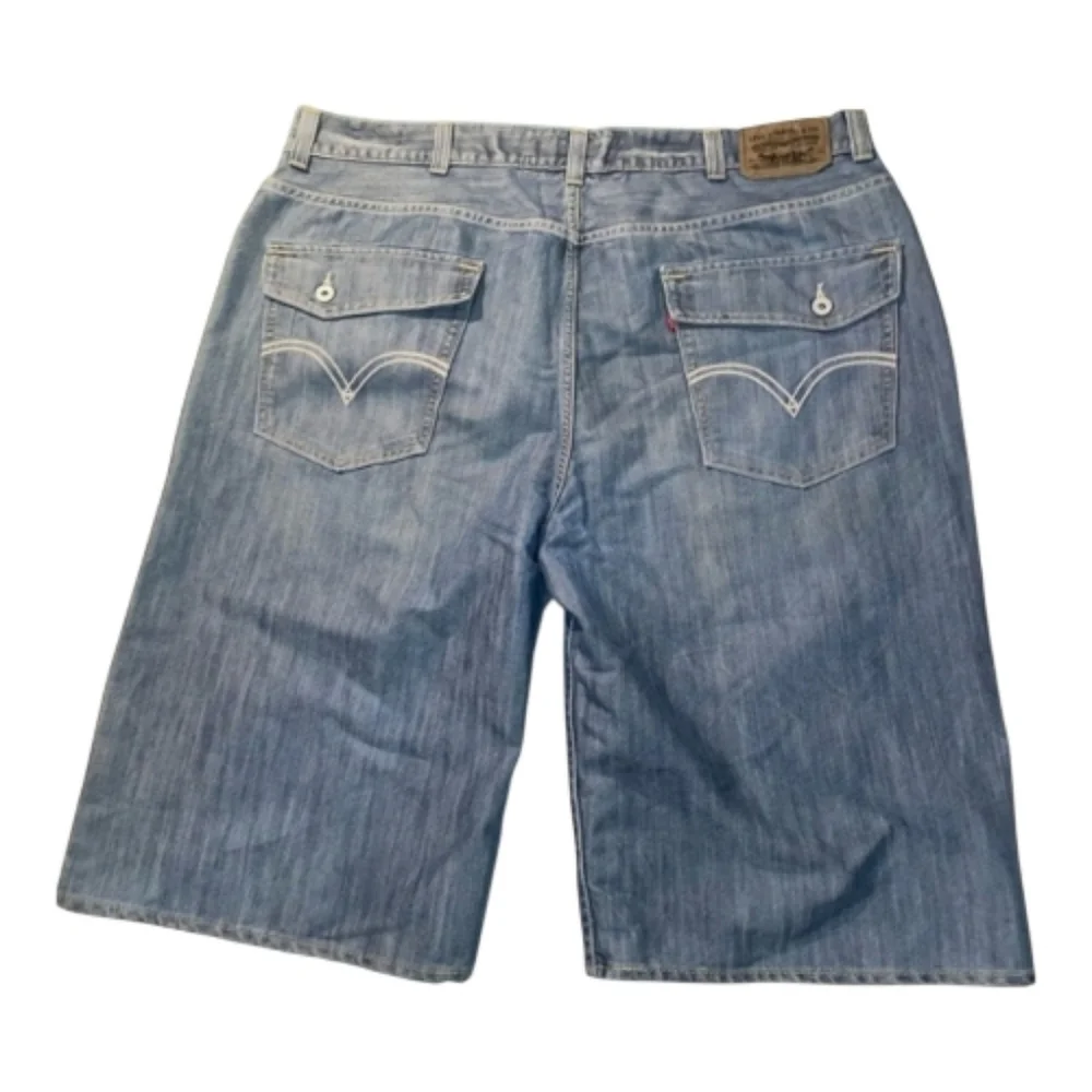 Levi's 579 Baggy Loose Fit Denim Shorts Embroidered Streetwear Skater Men's 42